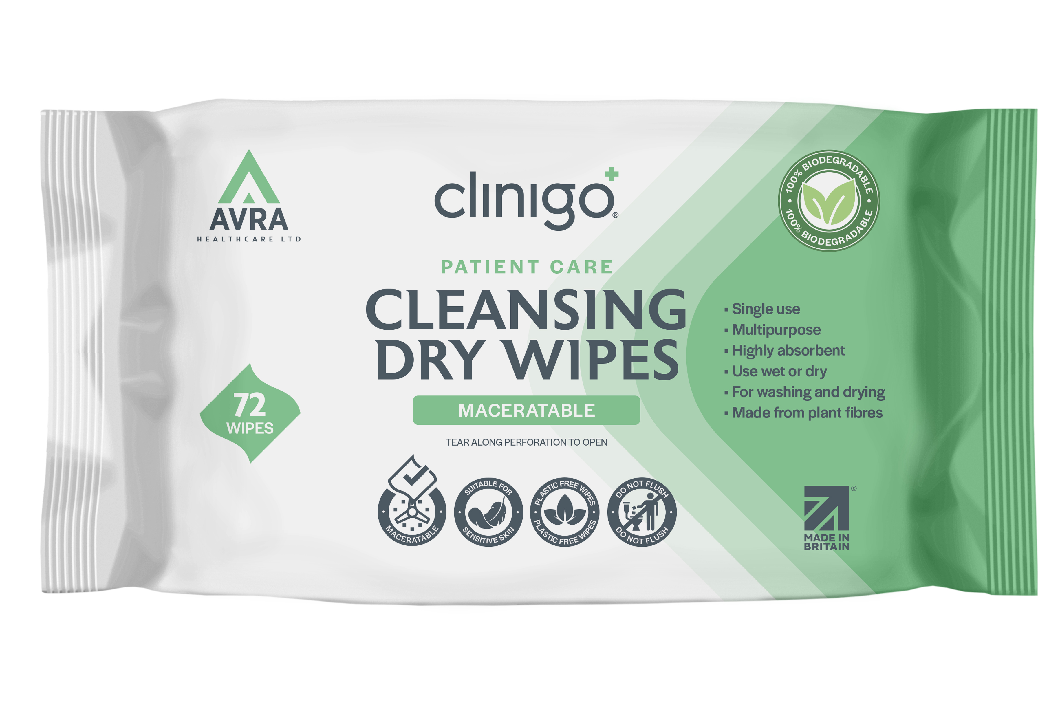 Clinigo Cleansing Dry Wipes — Maceratable